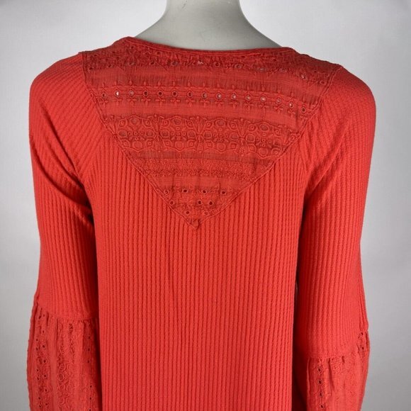Free People Parisian Nights Tunic Top Women S Eyelet Embroidered V-neck Boho - Picture 9 of 15